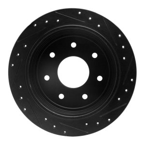 Ford F-150 Brake Rotor (1) - Rear Left - R1 Concepts - Drilled & Slotted - Black - `97-`04